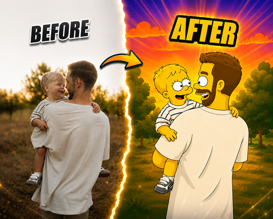 Custom Dad Portrait Poster — Cartoon Style